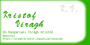 kristof viragh business card
