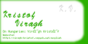 kristof viragh business card